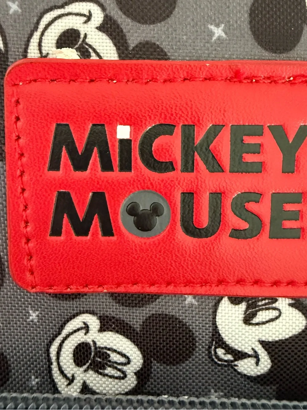 Disney Mickey Mouse Toss Head Print Backpack Diaper Bag Black Gray